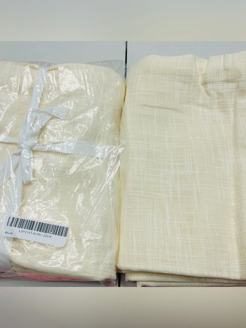 QUINCE Set Of 2 48x96 Cotton Sheer Curtains Ivory 8952